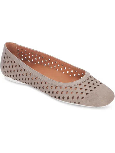Gentle Souls By Kenneth Cole Eugene Travel Ballet Woven Womens Leather Slip On Ballet Flats In Brown