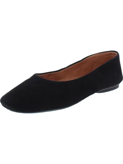 Gentle Souls By Kenneth Cole Eugene Travel Womens Suede Slip On Ballet Flats In Black