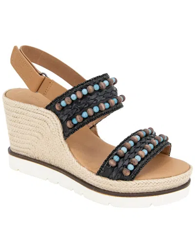 Gentle Souls By Kenneth Cole Evora 2 Leather Sandal In Black