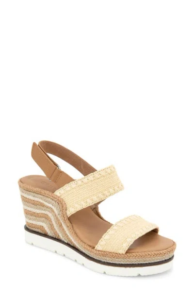 Gentle Souls By Kenneth Cole Evora Wedge Sandal In Natural Textile