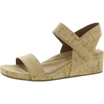 Gentle Souls By Kenneth Cole Gisele Two Band Womens Leather Open Toe Wedge Sandals In White