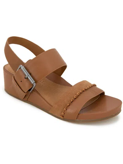 Gentle Souls By Kenneth Cole Giulia Womens Leather Slip On Wedge Sandals In Brown