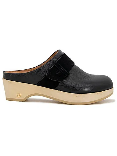 Gentle Souls By Kenneth Cole Henley Womens Leather Slip-on Clogs In Black