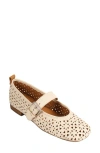 Gentle Souls By Kenneth Cole Karla Mary Jane Flat In Ivory Perforated Leather