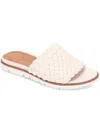Gentle Souls By Kenneth Cole Lavern Lite Braid Womens Faux Leather Slip On Thong Sandals In White