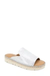 Gentle Souls By Kenneth Cole Leilani Slide Sandal In Silver Leather