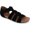 Gentle Souls By Kenneth Cole Lennon Strappy Sandal In Black Nubuck