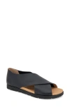 Gentle Souls By Kenneth Cole Leslie Flat Sandal In Black Leather