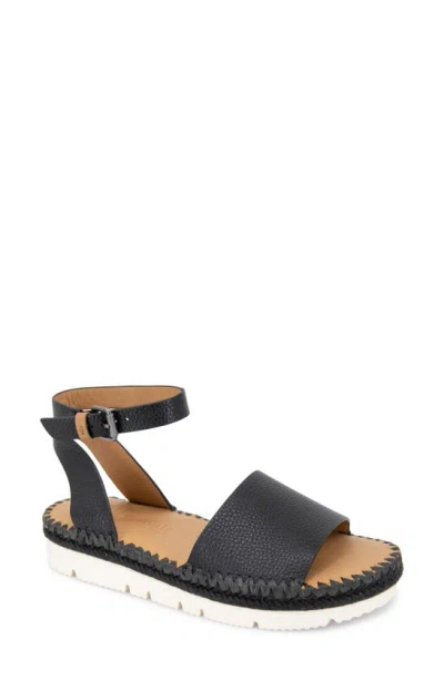 Gentle Souls By Kenneth Cole Lucille Platform Sandal In Black Leather