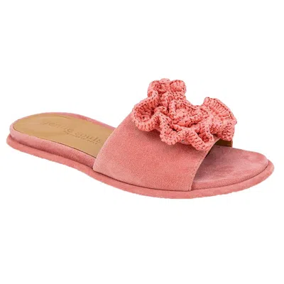 Gentle Souls By Kenneth Cole Lucy Womens Rosette Slide Sandals In Poppy Suede