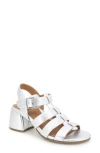 Gentle Souls By Kenneth Cole Margarite Ankle Strap Sandal In Silver Leather