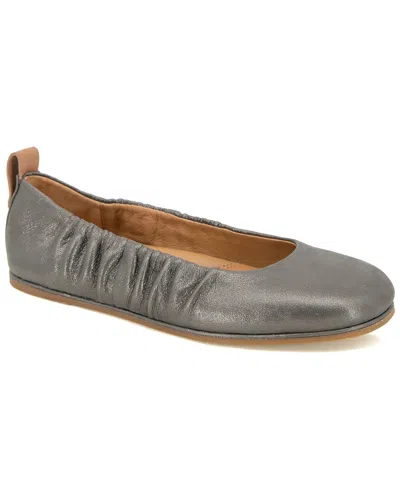 Gentle Souls By Kenneth Cole Mavis Leather Ballet Flat In Pewter Leather