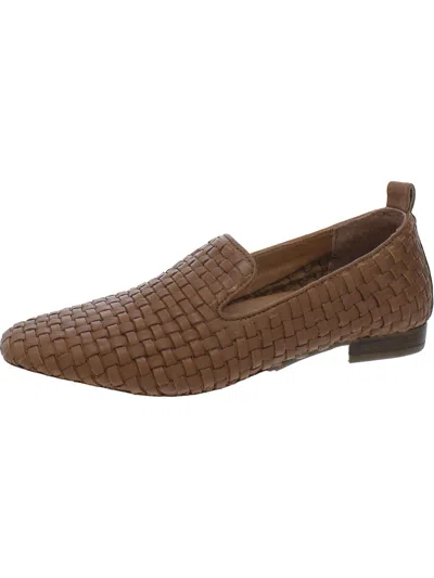 Gentle Souls By Kenneth Cole Morgan Womens Leather Woven Loafers In Brown
