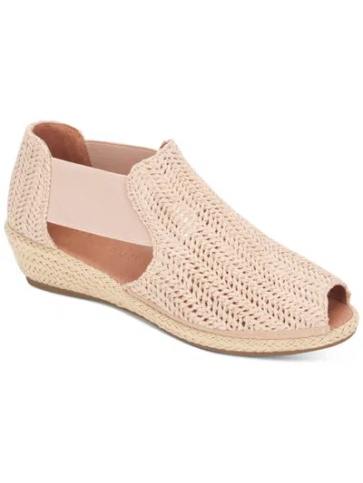 Gentle Souls By Kenneth Cole Noa Womens Leather Open Toe Wedge Heels In White