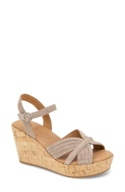 Gentle Souls By Kenneth Cole Nomi Ankle Strap Platform Wedge Sandal In Mushroom