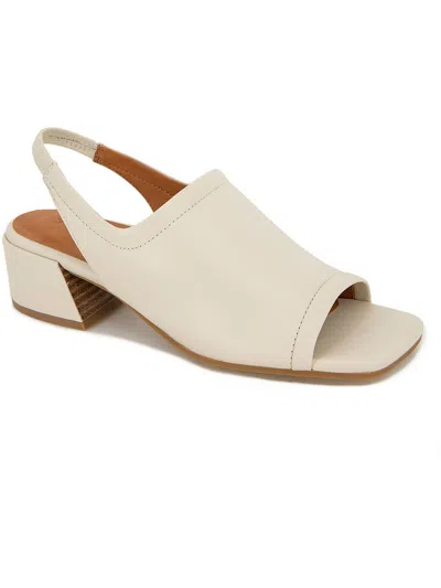 Gentle Souls By Kenneth Cole Penny Womens Leather Peep-toe Slingback Sandals In White