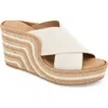 Gentle Souls By Kenneth Cole Porto Espadrille Platform Wedge Slide Sandal In Stone Nubuck