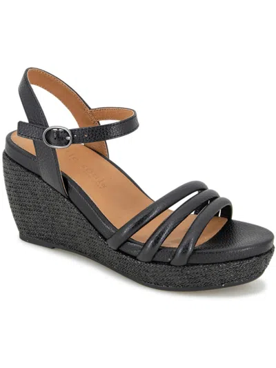 Gentle Souls By Kenneth Cole Viki Womens Almond Toe Wedge Wedge Sandals In Black