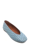 Gentle Souls By Kenneth Cole Willow Woven Flat In Ashley Blue Leather