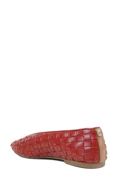Gentle Souls By Kenneth Cole Willow Woven Flat In Burnt Red Leather