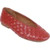 Gentle Souls By Kenneth Cole Willow Woven Flat In Burnt Red Leather