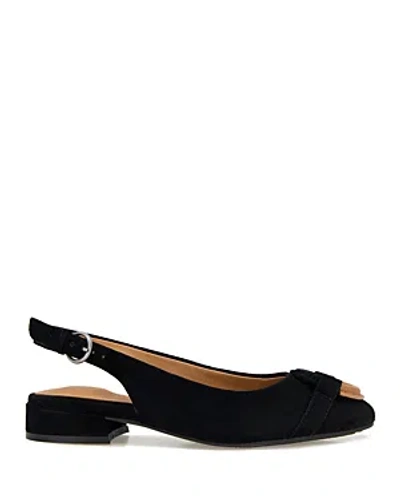 Gentle Souls By Kenneth Cole Women's Athena Slip On Slingback Flats In Black