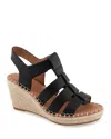 Gentle Souls By Kenneth Cole Capelin Fisherman Espadrille Sandal In Black Leather