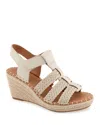 Gentle Souls By Kenneth Cole Caplin Slingback Espadrille Platform Wedge Sandal In Stone Leather