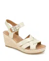 Gentle Souls By Kenneth Cole Caspian Wedge Sandal In Ice Leather