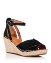 Gentle Souls By Kenneth Cole Women's Charli Ankle Strap Espadrille Wedge Sandals In Black