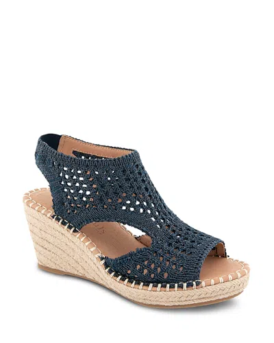 Gentle Souls By Kenneth Cole Women's Cody Raffia Knit Espadrille Sandals In Blue