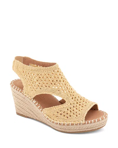 Gentle Souls By Kenneth Cole Women's Cody Raffia Knit Espadrille Sandals In Brown