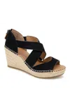 Gentle Souls By Kenneth Cole Corinne Wedge Sandal In Black Nubuck