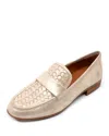 Gentle Souls By Kenneth Cole Crew Woven Leather Loafer In Gold Leather