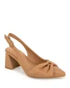 Gentle Souls By Kenneth Cole Women's Diana Bow Slingback Pumps In Camel Leather