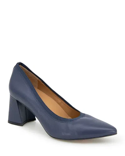 Gentle Souls By Kenneth Cole Women's Dionne Pointed Toe Slip On Pumps In Navy
