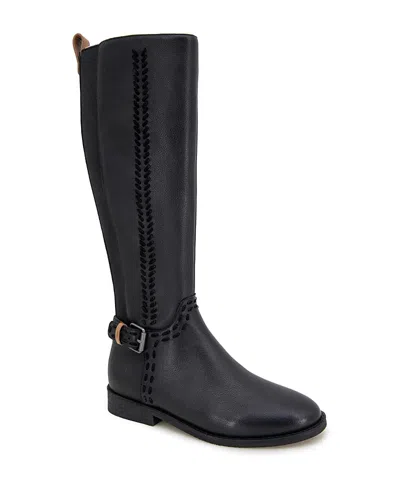 Gentle Souls By Kenneth Cole Women's Elmwood Flat Tall Boots In Black Leather