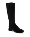 Gentle Souls By Kenneth Cole Emily Stretch Boot Womens Water Resistant Suede Knee-high Boots In Black Suede