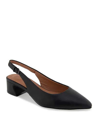GENTLE SOULS BY KENNETH COLE GENTLE SOULS BY KENNETH COLE WOMEN'S GEORGIA POINTED TOE SLINGBACK BLOCK HEEL PUMPS