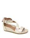 Gentle Souls By Kenneth Cole Gwen Asymmetric Strappy Sandal In Ice Metallic