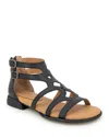 Gentle Souls By Kenneth Cole Women's Hallie Strappy Gladiator Sandals In Black Leather