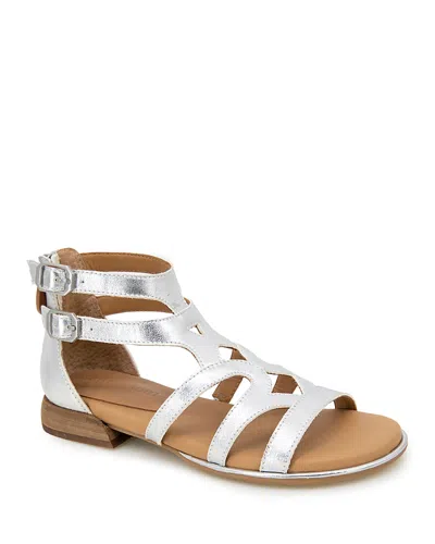 Gentle Souls By Kenneth Cole Women's Hallie Strappy Gladiator Sandals In Silver Leather