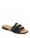 Gentle Souls By Kenneth Cole Hudson Slide Sandal In Black Raffia