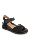 Gentle Souls By Kenneth Cole Jalleen Wedge Sandal In Black Nubuck
