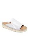 Gentle Souls By Kenneth Cole Leilani Slide Sandal In Silver Leather