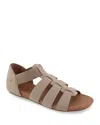 Gentle Souls By Kenneth Cole Lennon Strappy Sandal In Mushroom Nubuck