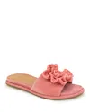 Gentle Souls By Kenneth Cole Lucy Womens Rosette Slide Sandals In Poppy Suede