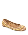 Gentle Souls By Kenneth Cole Women's Mable Slip On Woven Flats In Banana Multi