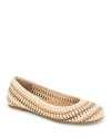 Gentle Souls By Kenneth Cole Women's Mable Crochet Ballet Flats In Tan Multi