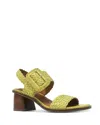 Gentle Souls By Kenneth Cole Madylyn Womens Woven Leather Slingback Heels In Banana Leather
